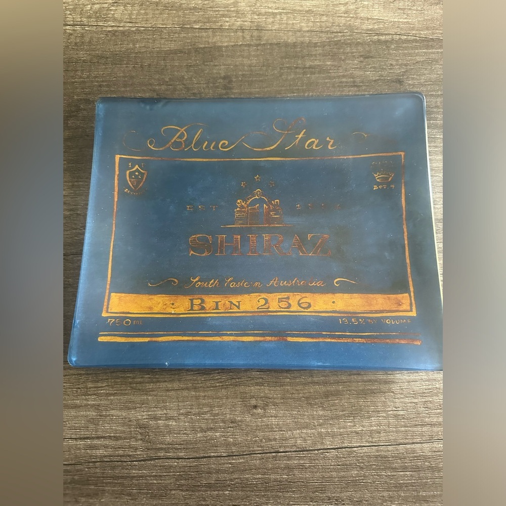 BLUE STAR SHIRAZ Cheese Plate / Trinket Dish / Decor Item -Prima Donna Glass